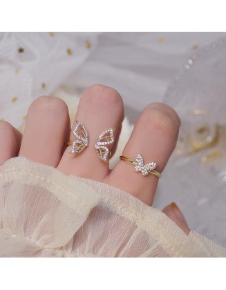 butterfly crystal ring