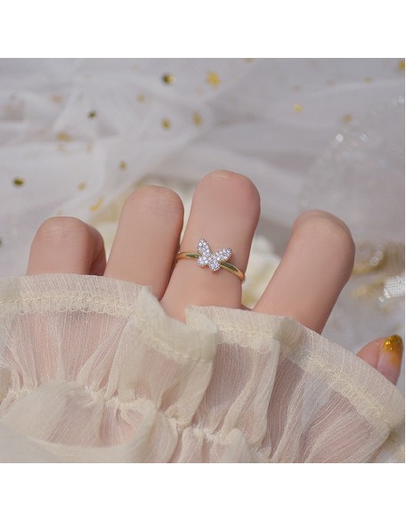 butterfly crystal ring