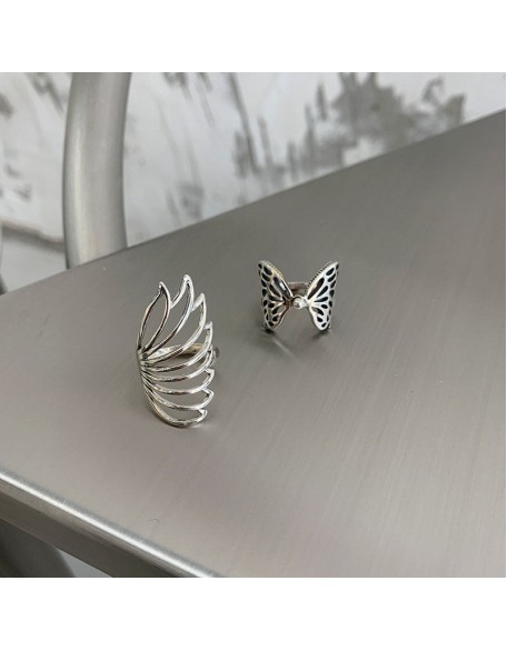 sterling silver butterfly wings ring