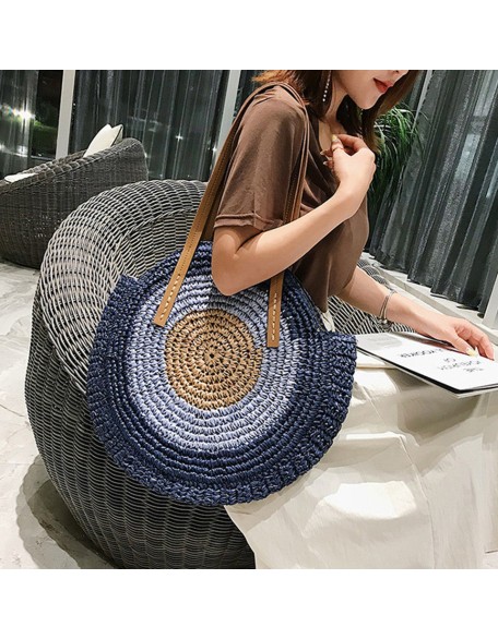 ocean eyes woven straw bag