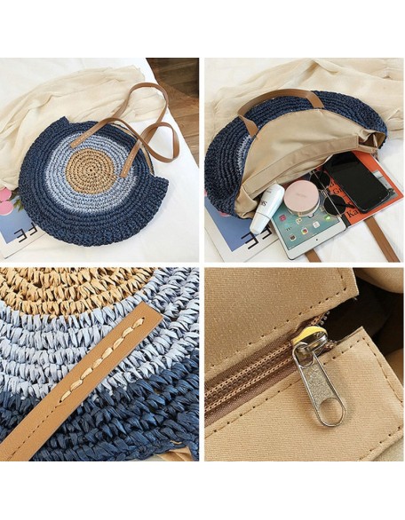 ocean eyes woven straw bag