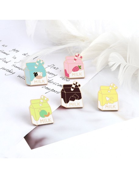 Milk Box Enamel Pins