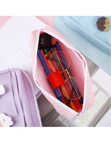 Cute Badge Large Capacity Pencil Case