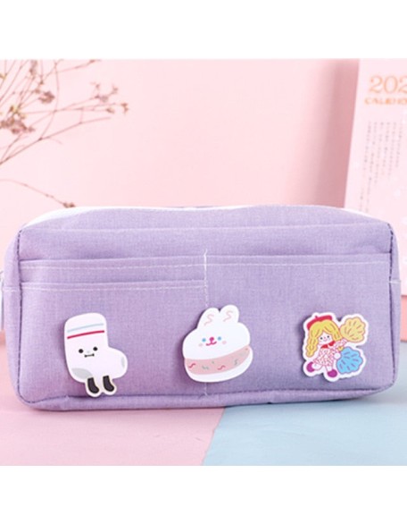 Cute Badge Large Capacity Pencil Case