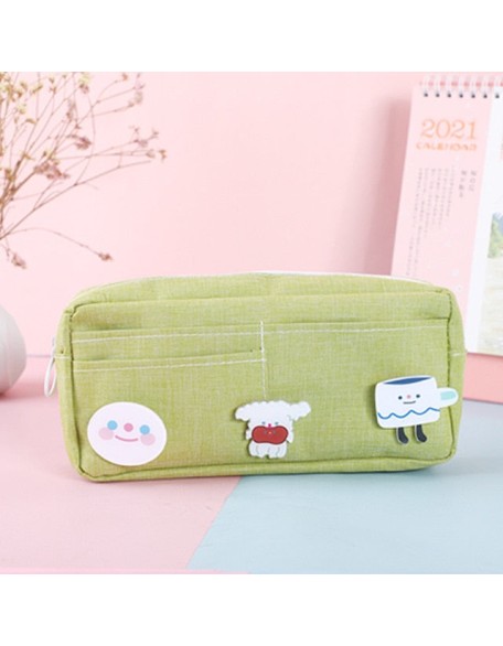 Cute Badge Large Capacity Pencil Case