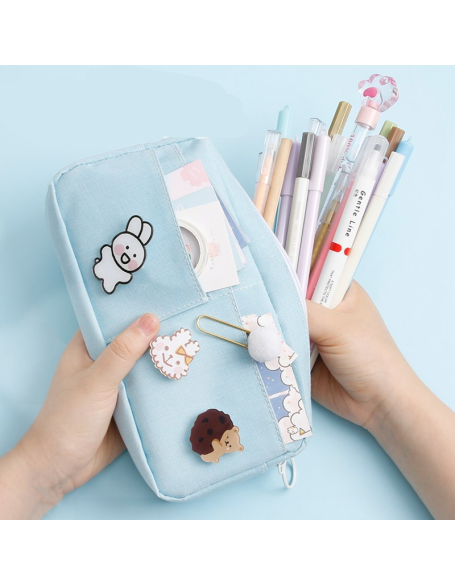 Cute Badge Large Capacity Pencil Case