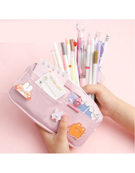 Cute Badge Large Capacity Pencil Case