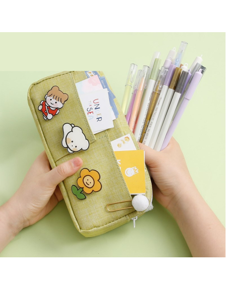 Cute Badge Large Capacity Pencil Case