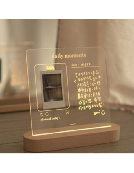 USB Acrylic Message Board With Wood Stand Holder