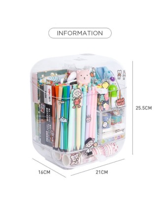 Transparent Desktop Stationery Storage Organiser