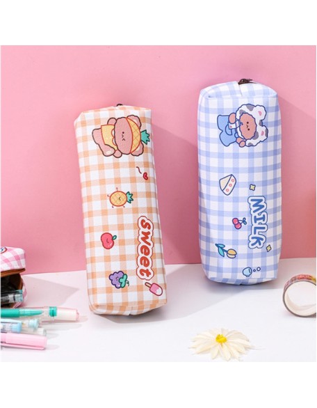 Cute Plaid Print Small Pencil Case