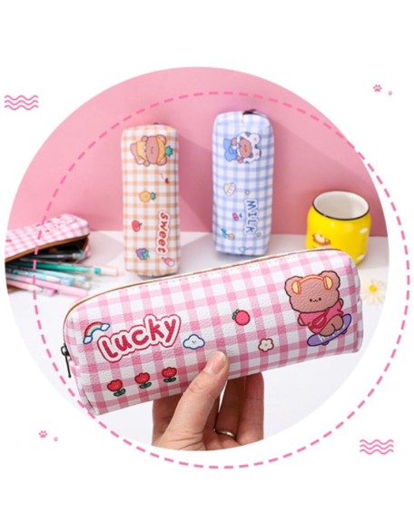 Cute Plaid Print Small Pencil Case