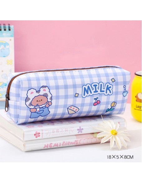 Cute Plaid Print Small Pencil Case