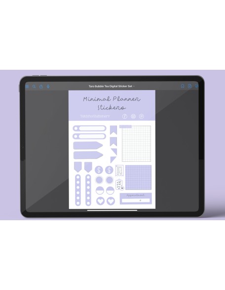 Minimal Digital Planner Precropped Sticker Sets