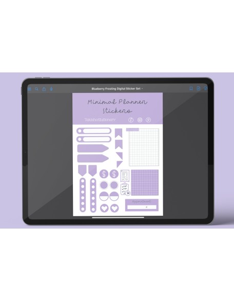 Minimal Digital Planner Precropped Sticker Sets