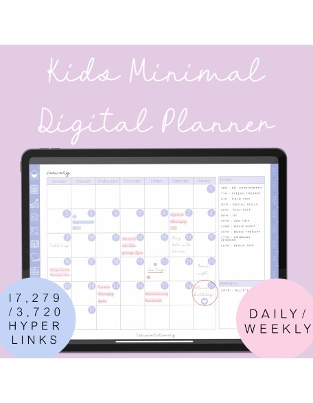 Kids Minimal Undated Digital Planner