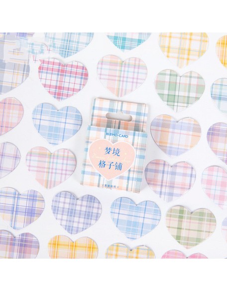 Plaid Heart Sticker Set