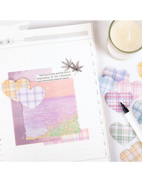 Plaid Heart Sticker Set