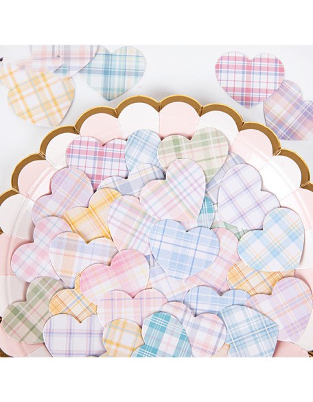 Plaid Heart Sticker Set