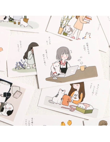 Cat Girl Mini Postcard Set