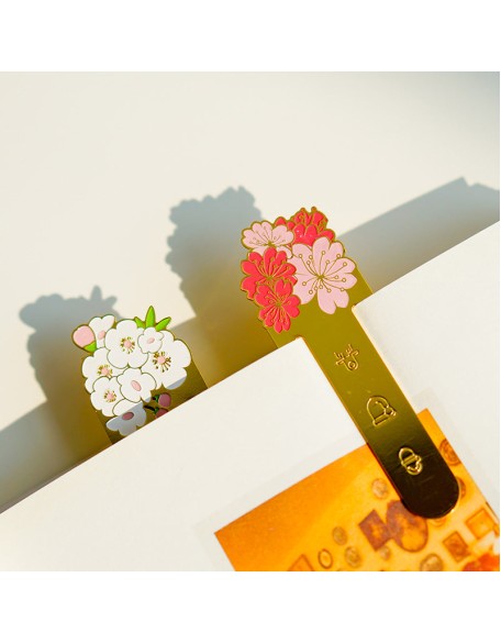 Cherry Blossom Gold Metal Bookmark