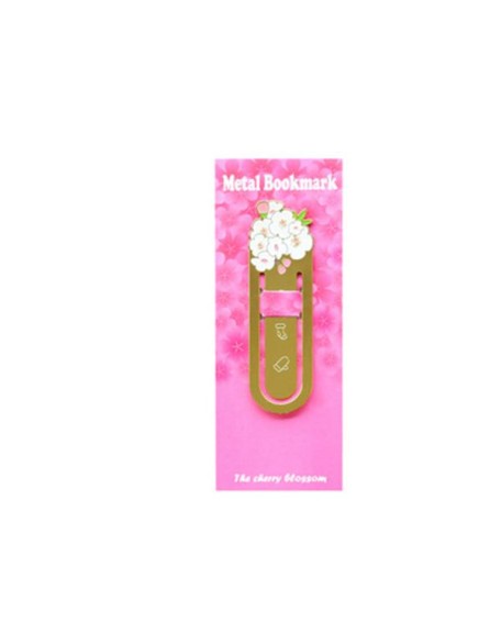 Cherry Blossom Gold Metal Bookmark